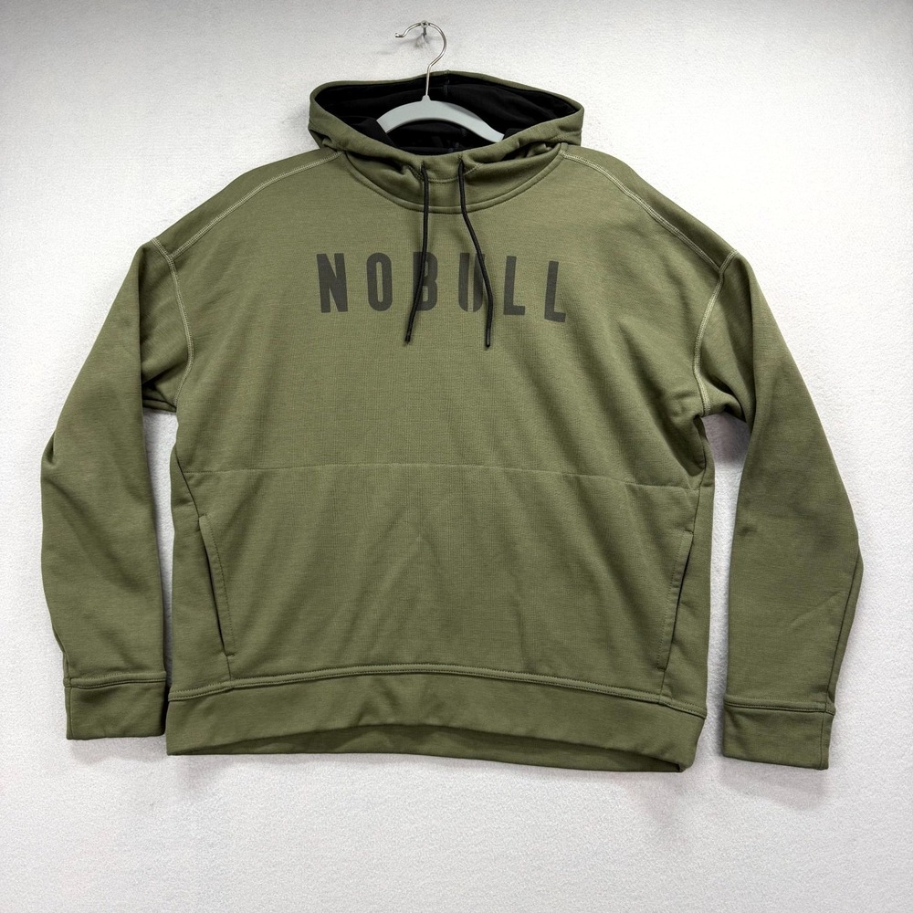 Nobull Mission Hoodie Mens Medium Green Fleece Lined Crossfit Outdoor Sweatshirt